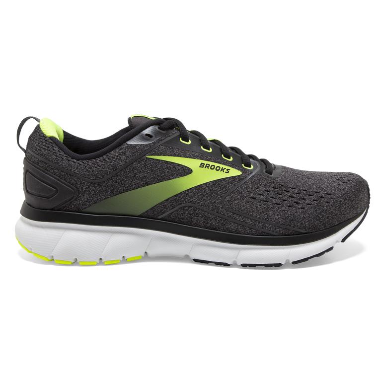 Brooks TRANSMIT 3 Road Running Shoes Mens Outlet - Black/GreenYellow/Blackened Pearl/Nightlife (DVE2